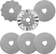 STOBOK 6pcs Titanium-Plated Quilting Rotary Blades for Fabric Cutting Sharp Stainless Steel Rotary Cutter Blades for Professional Sewing Quilting