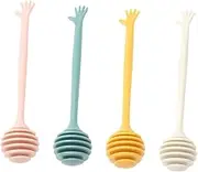Veemoon 4pcs Sticks - Ideal for Mixing Honey - Milk Tea and Beverages and Lightweight Stirring Utensils for Home and Cafes