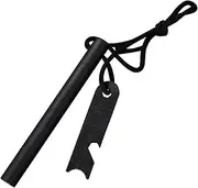 12.7 * 127mm Survival Ferrocerium Drilled Flint Fire Starter for Camping Hiking Emergency, Waterproof Ferrocerium Ferro Rod Flint Fire Starter with Paracord Landyard Handle and Striker, Ferro Rod Kit