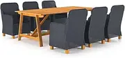 7 Piece Garden Dining Set Dark Grey Patio Bar Sets