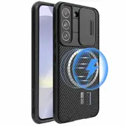 For Samsung Galaxy S25/S24 Case [Support Magsafe Charger], CamShield Series Slim Stylish Protective Case with Slide Camera Cover (Black)