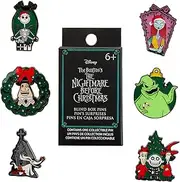 [Funko] Loungefly - Walt Disney - Jack Skellington - the Nightmare Before Christmas - Seasonal - Enamel Pin Set - the Nightmare Before Christmas - Blind Box Enamel Pins - Cute Collectable Novelty Brooch