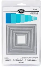 Sizzix Framelits Squares 8pc set #657565 Retail $24.99 8 Perfect Squares!