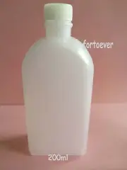 5pcs 200ml flat-type liquid empty plastic bottle PE & Screw-on Caps