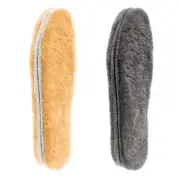 2 Pairs Sheepskin Insoles Thick Winter Warm Wool Insole Fluffy Fleece Inserts