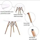 80cm Small Eames Round White Dining Table Eiffel Tables Kitchen Wooden Legs