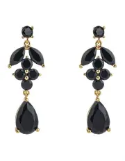 [Gregory Ladner] GJEC074M Leaf Drop Earrings in Black
