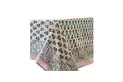 Kolka Mistletoe Hand Block-Printed & Screen Printed Textiles Tablecloth - Red