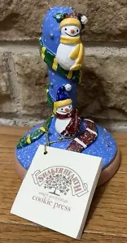 Christmas Snowman Cookie Press Shaker Hearth Stamp Vintage