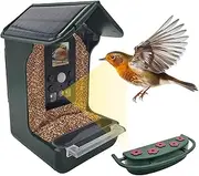 Berger & Schröter Bird Feeder with 1080P Camera, Solar Water Drinker, 940nm IR LED, Automatic Video/Photo Recording of Birds, Motion Detection, Night Vision