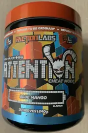 Faction Labs Attention Cheat Mode - Blue Mango Flavour 30 Serves Exp: 23/08/25