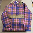 NWT Offline by Aerie Pullover Jacket Plaid Print Hooded Half Zip - S