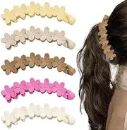 [MBUYGYUO] 5Pcs Banana Hair Clips Nonslip Fish Combs Plastic Banana Classic Hair Clips Stong Hold Banana Clip French Barrettes Hair Accessories for Thick Thin Hair