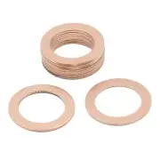 X AUTOHAUX M17 x 25mm x 1mm Copper Crush Washers Flat Car Sealing Gaskets Pla...