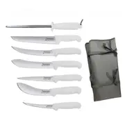 Diekensen 8PCS Butcher Knife Set - Boning Skinning Sticking Breaking Steel White