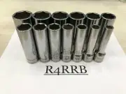 Snap-on Tools USA NEW 1/2" Drive SAE 13 Piece Deep 6PT Chrome Socket Set 313TSYA