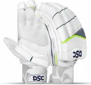 DSC Condor Flite Leather Cricket Batting Gloves for Mens RH | White/Turquoise
