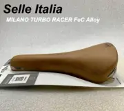 Selle Italia MILANO TURBO RACER Saddle FULL LEATHER FeC Alloy Light Brown Bike