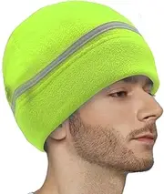 [Generic] Reflective Running Hat, Reflective Winter Hat | Unisex Winter Hat High Visibility - Warm Lapel Winter Hat, Reflective Safety Cap Cap, Cap