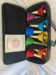 8 Note Hand Bells With Case: Key Of C Excellent Condition.
