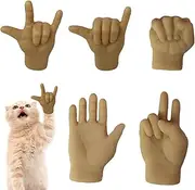 Hands for Cats, Tiny Hand for Cats Crossed, Small Human Hands for Cats, Tiny Folded Hands for Cat Paws, Cat Hands, Finger Puppet, Small Tiny Hand Soft for Cat Massage