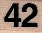 42 3/4 x 3/4" Rubber Stamp, Number Stamp, Number 42 Stamp