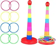 Mipcase 2sets Colorful Ring Toss Game for Boy Girl Fun Throwing Ring Toy to Enhance Hand-Eye Coordination and Fine Motor Skills for Parent-boy Girl Interaction and Games