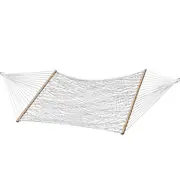 Polyester Rope Spreader Bar Hammock - White