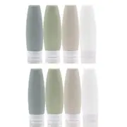 8Pcs Silicone Travel Bottle Set Refillable Toiletry Containers Leak Proof Squeezable and Portable Travel Bottles Set