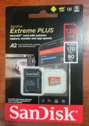 SanDisk Extreme Plus 128gb 4K Micro SD Card With Extreme Capture, Transfer & app