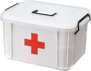 Bticx First Aid Kit Portable Emergency Box Plastic Medicine Storage Box with Buckle, Large Capacity, Classified Storage, Travel Empty Medicine Box for Home Car