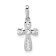 14k White Gold 14K White Gold CZ Cross Pendant
