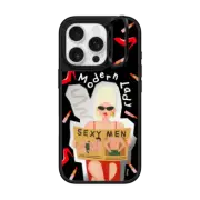iPhone 16 Pro Mirror Ring Stand Case MagSafe Compatible Modern Lady