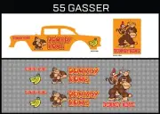 HotWheels (1/64), 55 Gasser "Donkey Kong" Waterslide, Printed White First,Decals