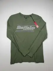 Buffalo David Bitton Green Long Sleeve Men's Graphic Shirt Small NEW