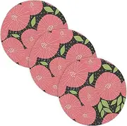 3 Pcs Pot Holders Trivets Set for Hot Pots and Pans 15in Cotton Thread Weave Absorb Water Pot Holder for Crock Pot Kitchen Aid Colorful Floral Pattern Peach