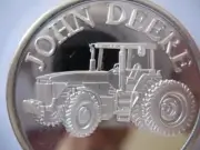 1-OZ RARE JOHN DEERE TRACTOR MODEL 8400 PROOF .999 SILVER COIN + GOLD
