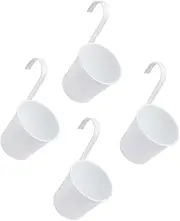 Garneck 4pcs Hanging Flower Pots Balcony Hanging Buckets Basket Garden Railing Planters Vintage Design