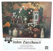 John Zaccheo Art Flower Bench Large Format Jigsaw Puzzle 300 Pieces 24X18" Piece