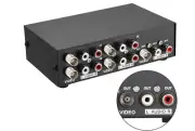 4 Port BNC RCA Audio Video Selector For Surveillance CCTV Cam DVR DVD TV STB