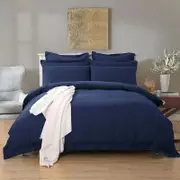 Fabric Fantastic 1000tc Tailored Double Size Midnight Blue Quilt/doona/duvet Cover Set