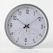 Outdoor Garden Wall Clock, 14 Inch Large Waterproof Garden Clock with Hygrometer Thermometer Waterproof Outdoor Clock Decorative Fence Ornament Outside Clock Mute Wall Clock