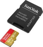 SanDisk 64GB Extreme microSDXC UHS-I Memory Card with Adapter