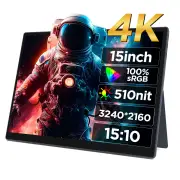 HAILESI 15 Inch FHD 3240*2160P Portable Monitor Computer Gaming Display 450nit 60Hz 100% sRGB IPS Mini HD Type-C Externa