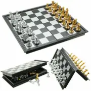 Portable Magnetic Folding Chess Board Chessboard Box Set Travel Kid Game Gift