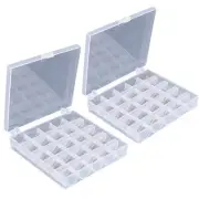 25 Slots Empty Bobbins Spools Box, Sewing Craft Plastic Case Storage Box for ...