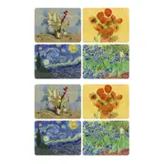 2x 4pc Gibson Gifts Artists Place Mat Table Heat Protector Rectangle 29x22cm