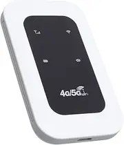 Portable 4G 5G WiFi Hotspot with SIM Slot, 300Mbps LTE Router for Travel, Campervan, Motorhome, Supports 10 Devices, Plug & Play, Built-in 2100mAh Battery