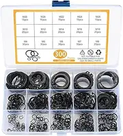 Retaining Rings | C-Type Retaining Clip | External Retaining Clips with Storage Box, 15 Sizes Carbon Steel Bearing C-type Retaining