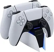 Mcbazel Dual Charger for PS5, Controller Charger Fast Charging Station Dock USB Type C Charging Adapter with LED Indicator for PlayStation 5 DualSense Controller - White